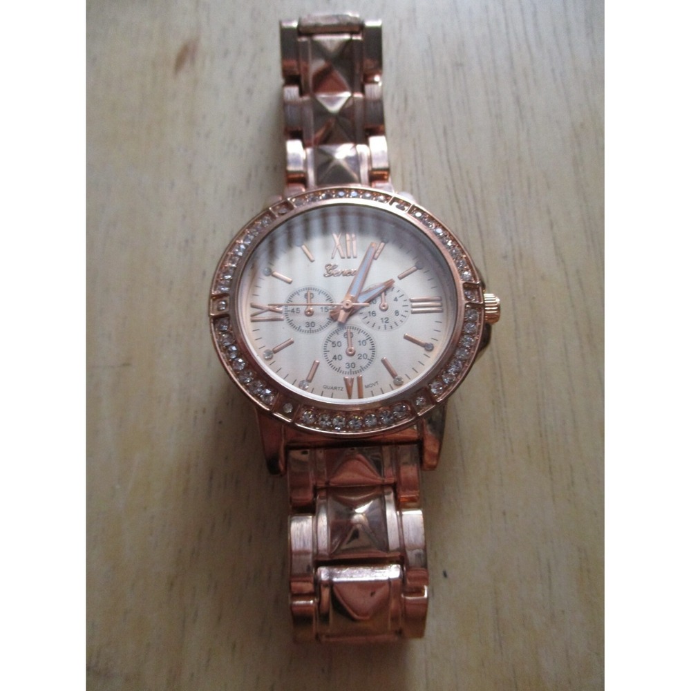 Geneva Platnum 4685 Rose Gold Tone Boyfriend Watch